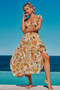 Suddenly Midi Dress - Orange Multi | Sage and Paige AUS.