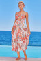 Spirited Midi Dress - Coral Multi | Sage and Paige AUS.