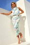 In Gratitude Midi Dress - Mint Multi | Sage and Paige AUS.