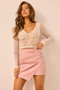 Dusk Streets Vegan Leather Skirt - Blush