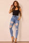 Easy Does It Crop Jeans - Washed Blue