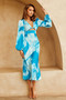 In Full Swing Midi Dress - Blue Multi | Sage and Paige AUS.