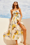 Palm Lover Midi Dress - Yellow | Sage and Paige AUS.