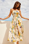 Palm Lover Midi Dress - Yellow | Sage and Paige AUS.