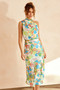 In Gratitude Midi Dress - Aqua Multi | Sage and Paige AUS.