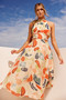 Holding On Midi Dress - Orange Multi | Sage and Paige AUS.