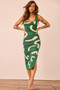 Attached Knit Midi Dress - Forest Green