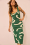 Attached Knit Midi Dress - Forest Green