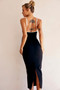 One Delia Midi Dress - Black | Sage and Paige AUS.