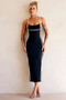 One Delia Midi Dress - Black | Sage and Paige AUS.