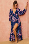 Botanical Blooms Maxi Dress - Navy | Sage and Paige AUS.
