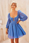 Like Honey Mini Dress - Blue | Sage and Paige AUS.