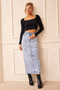 Nola Midi Skirt - Washed Blue | Sage and Paige AUS.