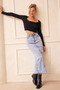Nola Midi Skirt - Washed Blue | Sage and Paige AUS.