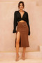 Pull Me In Midi Skirt - Brown | Sage and Paige AUS.