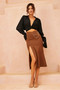Pull Me In Midi Skirt - Brown | Sage and Paige AUS.