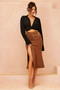 Pull Me In Midi Skirt - Brown | Sage and Paige AUS.