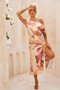 Late Matching Midi Dress - Rust Multi | Sage and Paige AUS.