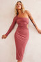 Sheer Glow Midi Dress - Antique Rose | Sage and Paige AUS.