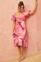 Art Of Bloom Midi Dress - Pink | Sage and Paige AUS.