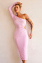 Sheer Glow Midi Dress - Pink | Sage and Paige AUS.