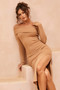 All About It Midi Dress - Caramel | Sage and Paige AUS.
