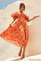 Betty's Garden Midi Dress - Orange Multi | Sage and Paige AUS.