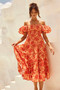 Betty's Garden Midi Dress - Orange Multi | Sage and Paige AUS.