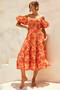 Betty's Garden Midi Dress - Orange Multi | Sage and Paige AUS.
