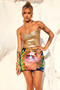 Gilded Shimmy Mini Skirt - Orange Multi | Sage and Paige AUS.