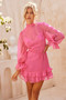 Look Into The Sun Mini Dress - Hot Pink | Sage and Paige AUS.