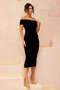 As If Knit Midi Dress - Black | Sage and Paige AUS.