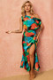 Ruby Romance Midi Dress - Aqua Multi | Sage and Paige AUS.