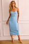 One Delia Midi Dress - Blue | Sage and Paige AUS.