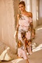 Tanya Midi Dress - Beige Multi | Sage and Paige AUS.