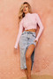 Shelly Wave Knit Top - Pink | Sage and Paige AUS.