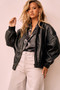 Singin' In The Wind Vegan Leather Jacket - Black | Sage and Paige AUS.