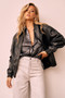 Singin' In The Wind Vegan Leather Jacket - Black | Sage and Paige AUS.