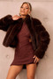 Rossana Faux Fur Jacket - Brown | Sage and Paige AUS.