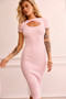 Perfect Rosey Knit Midi Dress - Pink | Sage and Paige AUS.