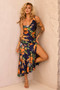 Secret Jungle Midi Dress - Navy Multi | Sage and Paige AUS.