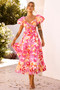 One Clover Midi Dress - Pink | Sage and Paige AUS.