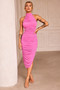 Caught In One Moment Midi Dress - Hot Pink | Sage and Paige AUS.