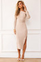 Lacy Knit Midi Dress - Beige | Sage and Paige AUS.