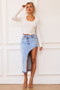Avery Denim Midi Skirt - Denim Blue | Sage and Paige AUS.