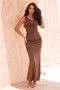 Casablanca Maxi Dress - Brown | Sage and Paige AUS.