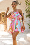Falling Petals Mini Dress - Aqua Multi | Sage and Paige AUS.