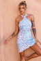 Fraser Sequin Mini Dress - Aqua | Sage and Paige AUS.