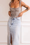 Gianni Denim Midi Skirt - Washed Blue | Sage and Paige AUS.