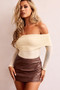 Bop Around Vegan Leather Mini Skirt - Chocolate | Sage and Paige AUS.